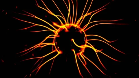 Plasma Ball With Moving Energy Rays, tesla coil, video effects, 4K Vidéo 75809792