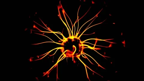 Plasma Ball With Moving Energy Rays, tesla coil, video effects, 4K Vidéo 75809945