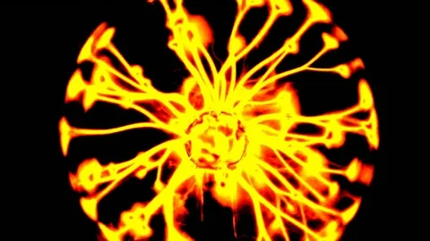 Plasma Ball With Moving Energy Rays, tesla coil, video effects, 4K Vidéo 75810096