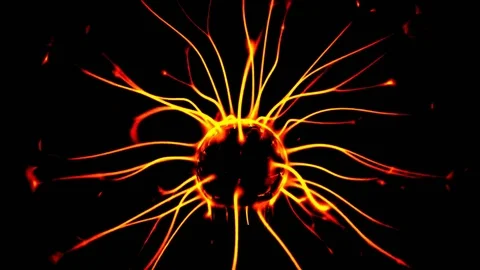 Plasma Ball With Moving Energy Rays, tesla coil, video effects, 4K Vidéo 75810282