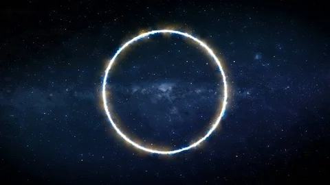 Plasma Circle in Space with Center of Galaxy in Distance Stock Footage 117795996