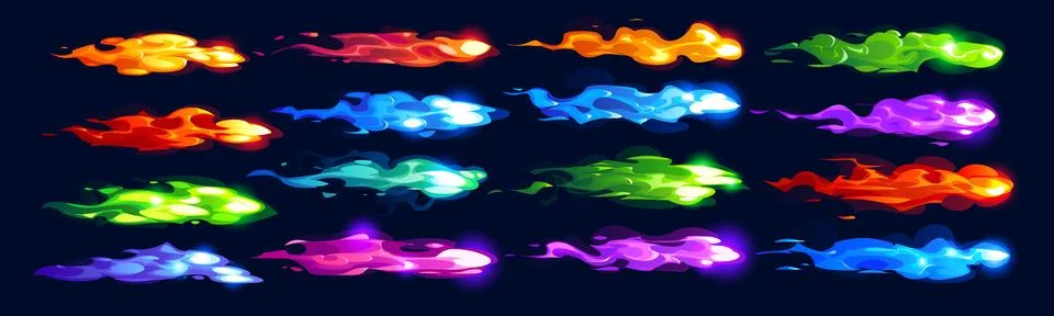 Plasma clots and comic gun fire effect trails Stock Illustration