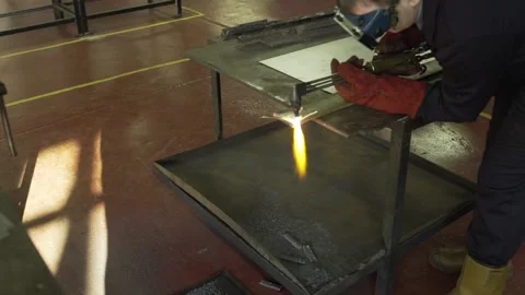 Plasma Cutter Sparks Stock Footage 152735682