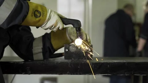 Plasma Cutter Sparks Stock Footage 152735779
