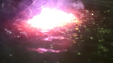 Plasma cutter under water Stock Footage 59641046