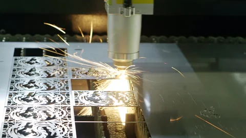 Plasma cutting, accelerated time-lapse video. Stock Footage 242860657