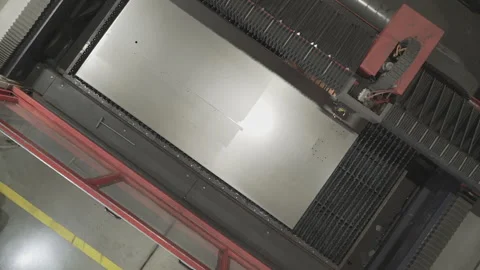 Plasma cutting on the factory Stock Footage 130744093