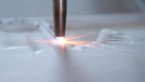 Plasma cutting machine at the design plant Stock Footage 170698589