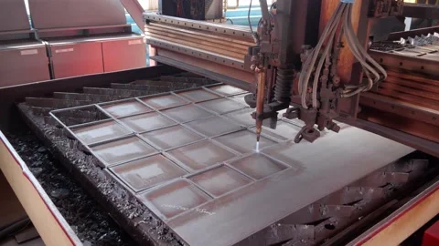 Plasma cutting machine at the design plant Stock Footage 170698759