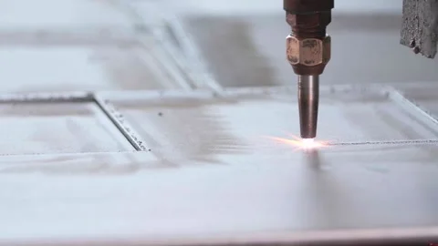 Plasma cutting machine at the design plant Stock Footage 170698778