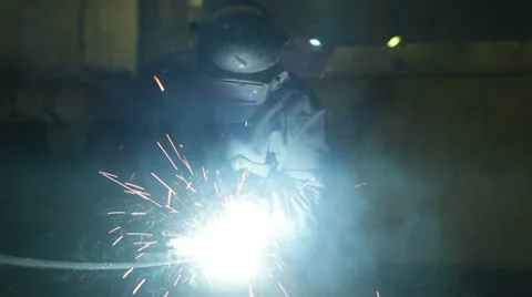 Plasma cutting of metal Stock Footage 11045675