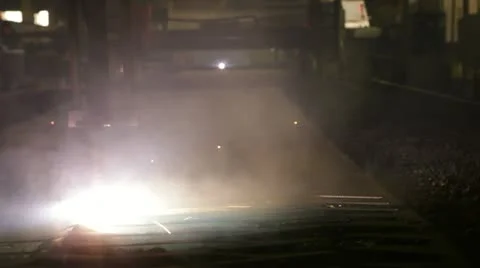 Plasma cutting of metal Stock Footage 11046015