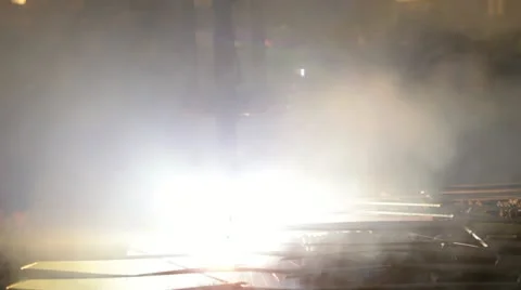 Plasma cutting of metal Stock Footage 11046079
