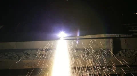Plasma cutting of metal Stock Footage 11046363