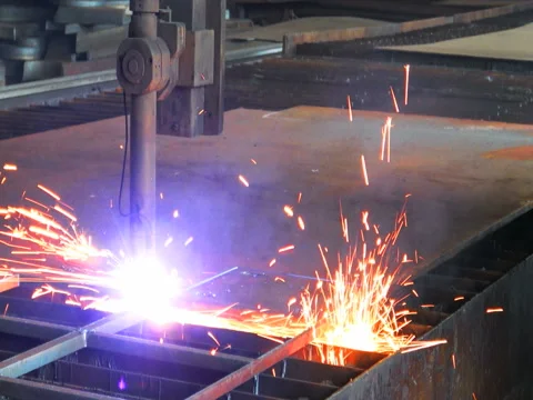Plasma cutting of metal Stock Footage 81677189