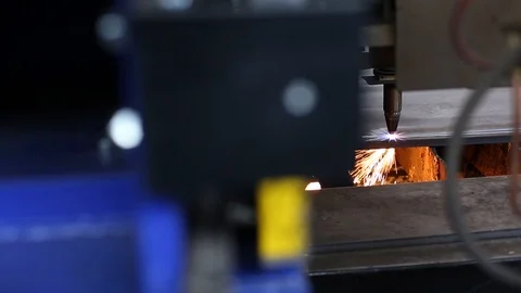 Plasma cutting of metal Stock Footage 118575550