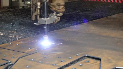 Plasma cutting of metal Stock Footage 285037750