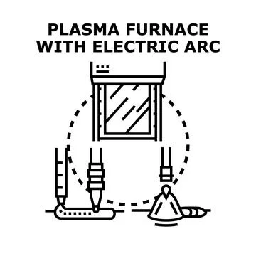 Plasma furnace using electric arc technology Stock Illustration