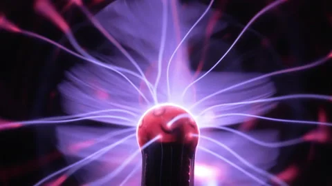 Plasma globe in slow motion. Blue and pu... | Stock Video | Pond5
