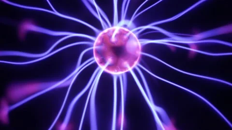 Plasma globe in slow motion emitting blu... | Stock Video | Pond5