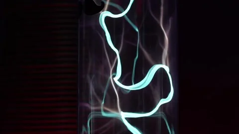 Plasma lamp. High-voltage arc at coil of Tesla. Abstract concept of electric Stock Footage 89168770