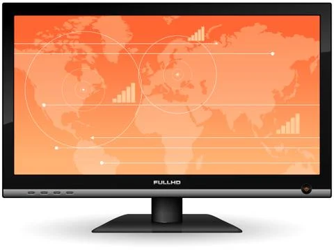 Plasma LCD TV Stock Illustration