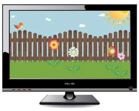 Plasma LCD TV Stock Illustration
