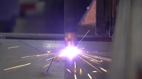 Plasma Machine Cuts Thick Metal. Stock Footage 276839311
