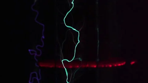 Plasma Magic In Inert Gas Of A Flask Tesla Slowmotion Stock Footage 88981117