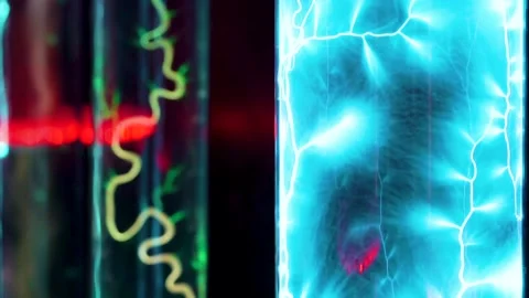 Plasma Magic In Inert Gas Of A Flask Tesla Stock Footage 88981379