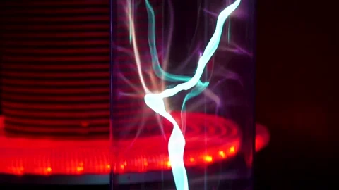 Plasma Magic In Inert Gas Of A Flask Tesla Stock Footage 88981511