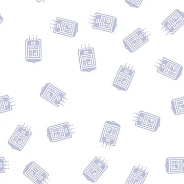 Plasma packaging glyph seamless pattern Stock Illustration