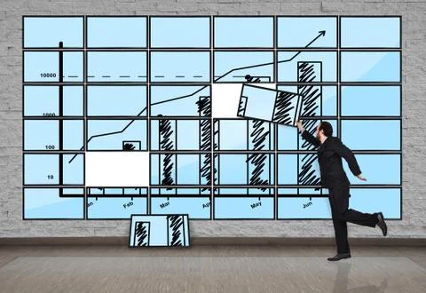 Plasma panel with chart Stock Photos