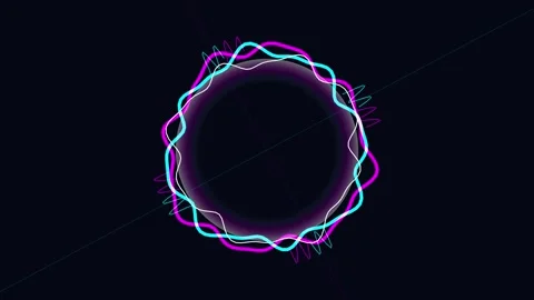 Plasma ring against dark background featuring glowing energy particles and Stock Footage 345863302
