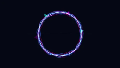 Plasma ring against a dark background with vibrant electric energy flow and Video stock 345863319
