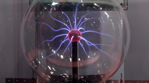 Plasma Sphere With Beams Of Light Coming 