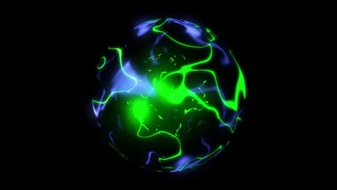 Plasma sphere in blue and green colors. Stock Footage 82533193