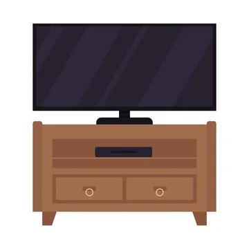 Plasma tv on drawer semi flat color vector object Stockillustratie