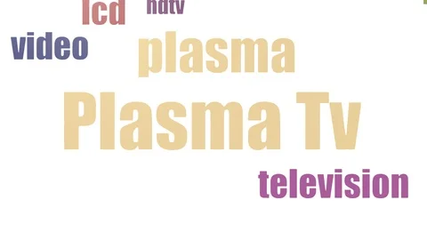 Plasma Tv Word Cloud Animated On White Background Video stock 107229675