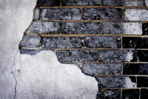 Plaster and Brick Texture Wall Old Weathered Smooth and Rough Stock Photos