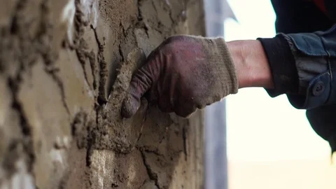 Plaster applies a layer of plaster Stock Footage 108098183
