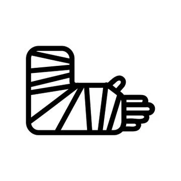 Plaster on the arm icon vector. Isolated contour symbol illustration Stock Illustration