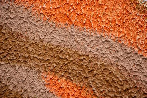 Plaster background, Orange textured plaster wall, copy space, text space Stock Photos