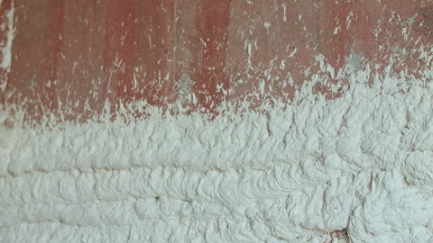 Plaster Being Sprayed onto Brick Wall During Construction Stock Footage 317381091