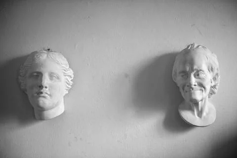 Plaster casts of people for drawing. Stock Photos