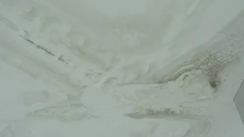 Plaster ceiling cracks after heavy rain. Stock Footage 231224872