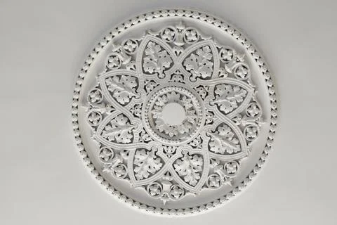 Plaster ceiling rose or plate Stock Photos
