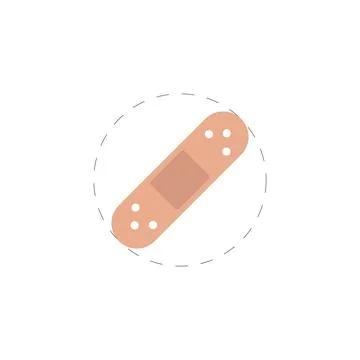 Plaster colorful vector flat icon Illustrazione stock