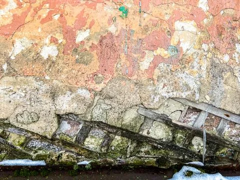 Plaster defect on the wall multicolor Stock Photos