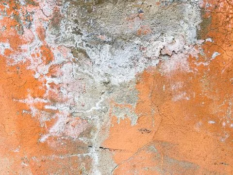 Plaster defect on the wall orange Stock Photos